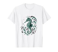 Folk Art Hippocampe fantaisiste Océan Nature Faune T-Shirt