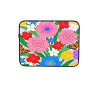 Folk Art Housse pour ordinateur portable Motif fleurs colorées 12"