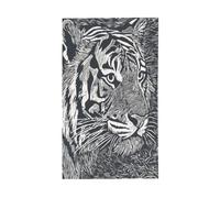 Folk Art Linogravure Tiger Yard House Drapeaux de maison, bannière de vœux de saison avec œillets, décoration intérieure ou extérieure