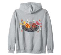 Folk Art Nid de Pâques Oeufs Oiseaux Floral Sweat à Capuche