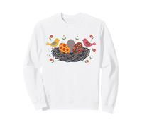 Folk Art Nid de Pâques Oeufs Oiseaux Floral Sweatshirt