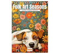 Folk Art Seasons (Tischkalender 2026 DIN A5 hoch), CALVENDO Monatskalender: Und das Landleben wird bunt