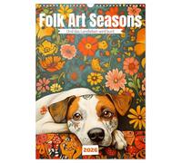 Folk Art Seasons (Wandkalender 2026 DIN A3 hoch), CALVENDO Monatskalender: Und das Landleben wird bunt