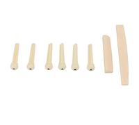 Folk Guitar Nut Saddle ABS avec 6pcs Bridge Pin, Kit Accessoire de Remplacement pour Guitare Acoustique - Durable, Installation Facile, Sonorité Claire