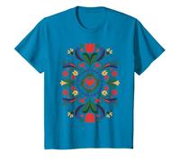 Folk Mandala Cœur Oiseaux Fleurs Polonais Art T-Shirt