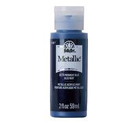FolkArt Peinture acrylique métallique pour loisirs créatifs, bleu nuit de 60 ml, peinture de finition métallisée de qualité supérieure, parfaite pour une application facile des loisirs créatifs, 36224