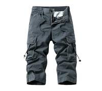 FOLKFOLD Short d'été à huit points pour homme, Gris 3015, 42