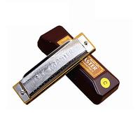 Folkmaster 1072 Harmonica diatonique standard pour débutant 10 trous La A, si do, ré, mi, fa, sol, ab, si bémol bémol f# (touche de ré)