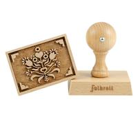 Folkroll Keksstempel Blumenstrauß, 70x50 mm, Cookiestempel, Backstempel, Keks, Stempel, Motiv, Buchenholz, 334683