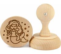 Folkroll Keksstempel Meerjungfrau, Ø 60 mm, Cookiestempel, Backstempel, Keks, Stempel, Motiv, Buchenholz, 336847
