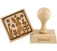 Folkroll Keksstempel Osterhase, 55x55 mm, Cookiestempel, Backstempel, Keks, Stempel, Motiv, Buchenholz, 336816