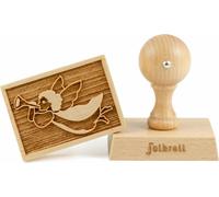 Folkroll Motiv-Keksstempel Weihnachtsengel, 70x50 mm, Cookiestempel, Backstempel, Keks, Stempel, Buchenholz, 231129