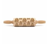 Folkroll rouleau à pâte bateau, junior, 23 cm, rouleau à pâtisserie, rouleau à gaufrer, modèle, motif, rouleau, bois de hêtre, 334119