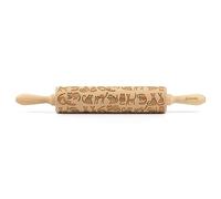 Folkroll Rouleau à pâte Chats Rouleau à pâtisserie Motif Rouleau à gaufrer Grand en Bois de hêtre
