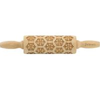 Folkroll rouleau à pâte flocons de neige, junior, 23 cm, rouleau à pâtisserie, rouleau à gaufrer, modèle, motif, rouleau, bois de hêtre, 330517