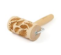 Folkroll rouleau à pâte fougère, mini, 9.5 cm, rouleau à pâtisserie, rouleau à gaufrer, motif, rouleau, bois de hêtre, 337066
