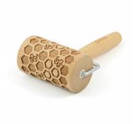 Folkroll rouleau à pâte nid d'abeille, mini, 9.5 cm, rouleau à pâtisserie, rouleau à gaufrer, motif, rouleau, bois de hêtre, 330777