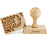Folkroll tampon biscuit sorcière, 70x50 mm, tampon biscuit, tampon pâtisserie, biscuit, tampon, motif, bois de hêtre, 334744
