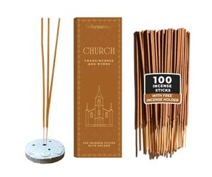 Folkulture Encens Baton Premium avec Porte Encens Incense Sticks 100 batons | Oliban & Myrrhe , Bio, Sans Charbon, Non Toxiques , Combustion 45 Min , Prière, Culte Quotidien, Cadeaux Chrétiens