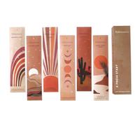 Folkulture Lot de 6 bâtons d'encens (120 bâtonnets Insens) Lavande Camomille, Bois de Santal Palo Santo, citronnelle, Rose géranium, Paquet Cadeau, bâtons d'encens Bio et Combustion Lente (A Fresh