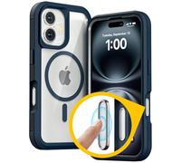 Follaroma Coque pour iPhone 16 Plus avec bouton de capture de contrôle de l'appareil photo, compatible avec MagSafe, protection antichoc robuste, coque magnétique transparente pour iPhone 16 Plus,