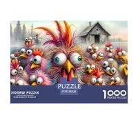 Folle de Poulet de Dessin animé Pièces À Structure Solide Parfait pour Renforcer Les Capacités De Résolution Et Profiter du Temps Libre 38x26cm/1000pcs