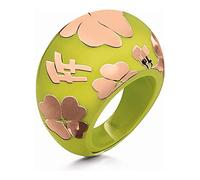 Folli Follie Bague femme en plastique de la marque Vert Taille 14 (référence : 3R0A077RE), Métal, Aucune pierre précieuse