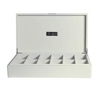 FOLLIET Coffret de Présentation de Thés 12 Cases, Laqué Matifié de Couleur Crème