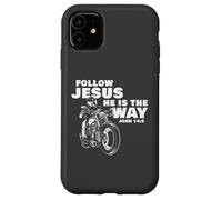 Follow Jesus He is The Way Christian Motorcycle Gospel Biker Coque pour iPhone 11