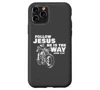 Follow Jesus He is The Way Christian Motorcycle Gospel Biker Coque pour iPhone 11 Pro