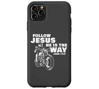 Follow Jesus He is The Way Christian Motorcycle Gospel Biker Coque pour iPhone 11 Pro Max