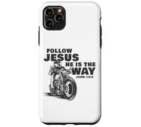 Follow Jesus He is The Way Christian Motorcycle Gospel Biker Coque pour iPhone 11 Pro Max