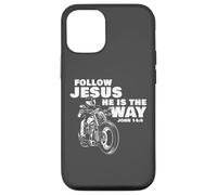 Follow Jesus He is The Way Christian Motorcycle Gospel Biker Coque pour iPhone 12/12 Pro