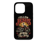 Follow Jesus He is The Way Christian Motorcycle Gospel Biker Coque pour iPhone 13 Pro