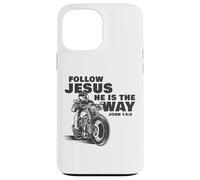 Follow Jesus He is The Way Christian Motorcycle Gospel Biker Coque pour iPhone 13 Pro Max