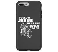 Follow Jesus He is The Way Christian Motorcycle Gospel Biker Coque pour iPhone 7 Plus/8 Plus