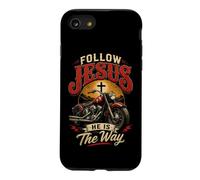 Follow Jesus He is The Way Christian Motorcycle Gospel Biker Coque pour iPhone SE (2020) / 7/8