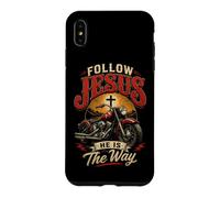Follow Jesus He is The Way Christian Motorcycle Gospel Biker Coque pour iPhone XS Max