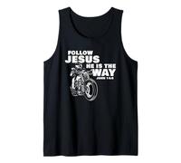 Follow Jesus He is The Way Christian Motorcycle Gospel Biker Débardeur