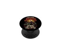 Follow Jesus He is The Way Christian Motorcycle Gospel Biker PopSockets PopGrip Adhésif