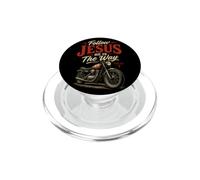 Follow Jesus He is The Way Christian Motorcycle Gospel Biker PopSockets PopGrip pour MagSafe