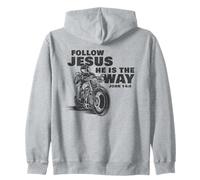 Follow Jesus He is The Way Christian Motorcycle Gospel Biker Sweat à Capuche