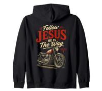 Follow Jesus He is The Way Christian Motorcycle Gospel Biker Sweat à Capuche