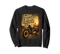 Follow Jesus He is The Way Christian Motorcycle Gospel Biker Sweatshirt