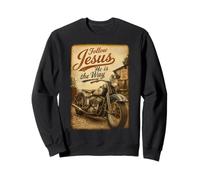 Follow Jesus He is The Way Christian Motorcycle Vintage Sweatshirt