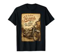 Follow Jesus He is The Way Christian Motorcycle Vintage T-Shirt