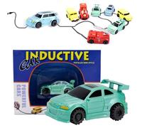 Follow-The-Line Inductive Car, Jouet voiture inductif, Suivez n'importe quelle ligne noire dessinée, Jouet Véhicule d'ingénierie à induction, voiture magique avec stylo de dessin à ligne magique (A)