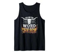 Follow The Word Not The Herd Christian Bible Verse Cow Skull Débardeur