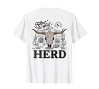Follow The Word Not The Herd Christian Bible Verse Cow Skull T-Shirt