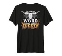 Follow The Word Not The Herd Christian Bible Verse Cow Skull T-Shirt Haut de Gamme